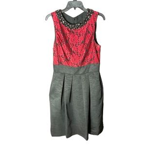 Eliza J Red and Black Sleeveless Cocktail Dress Sz 12